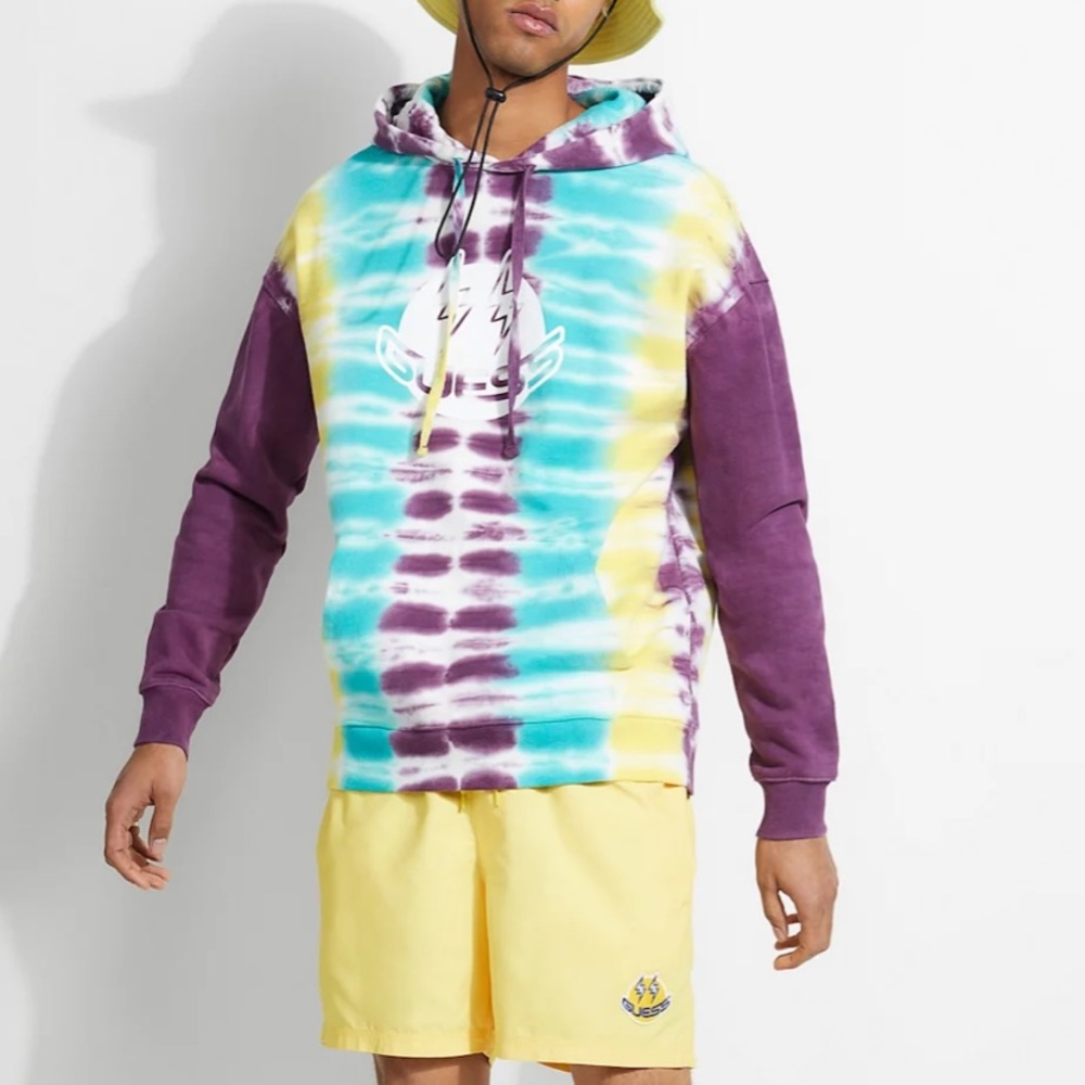 NWOT GUESS x J Balvin Tie-Dye Logo Hoodie